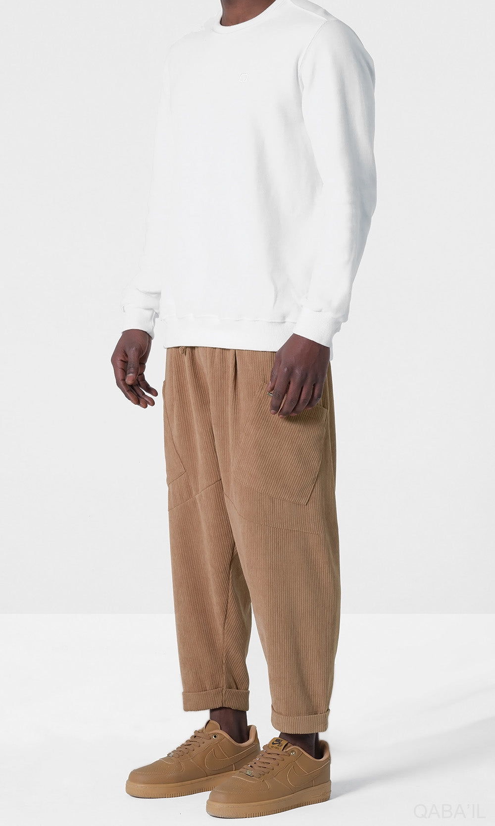 QL Sarouel Design Kadife in Camel