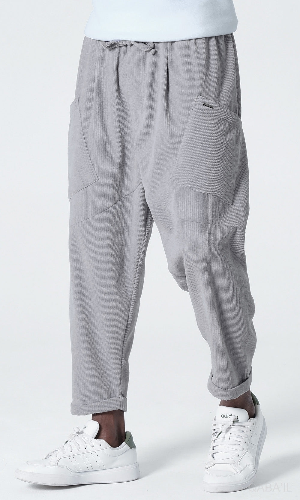 QL Sarouel Design Kadife in lichtgrijs