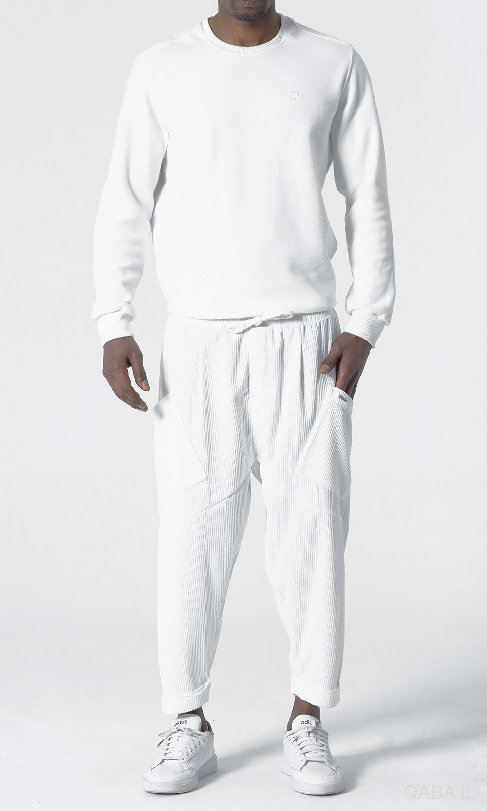 QL Sarouel Design Kadife in crème