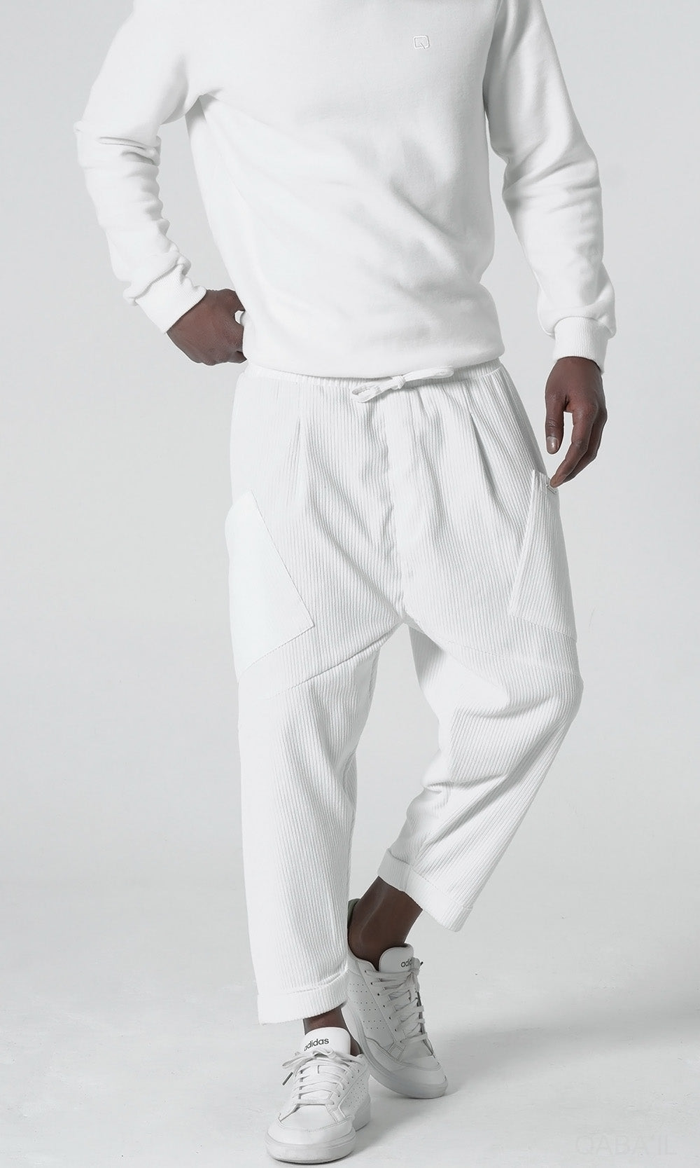 QL Sarouel Design Kadife in crème