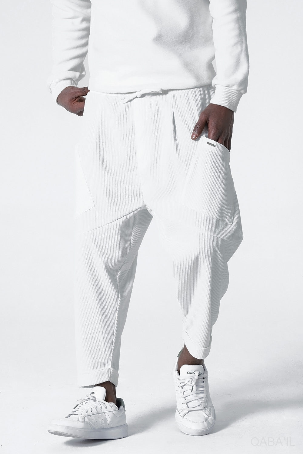 QL Sarouel Design Kadife in crème