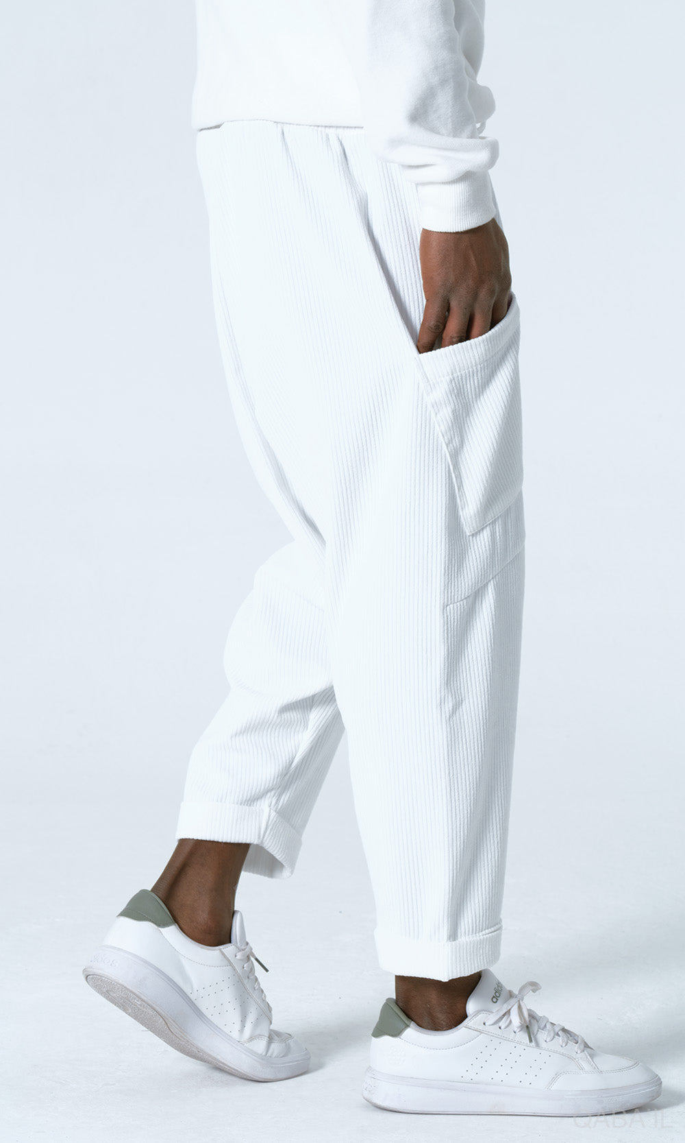 QL Sarouel Design Kadife in crème