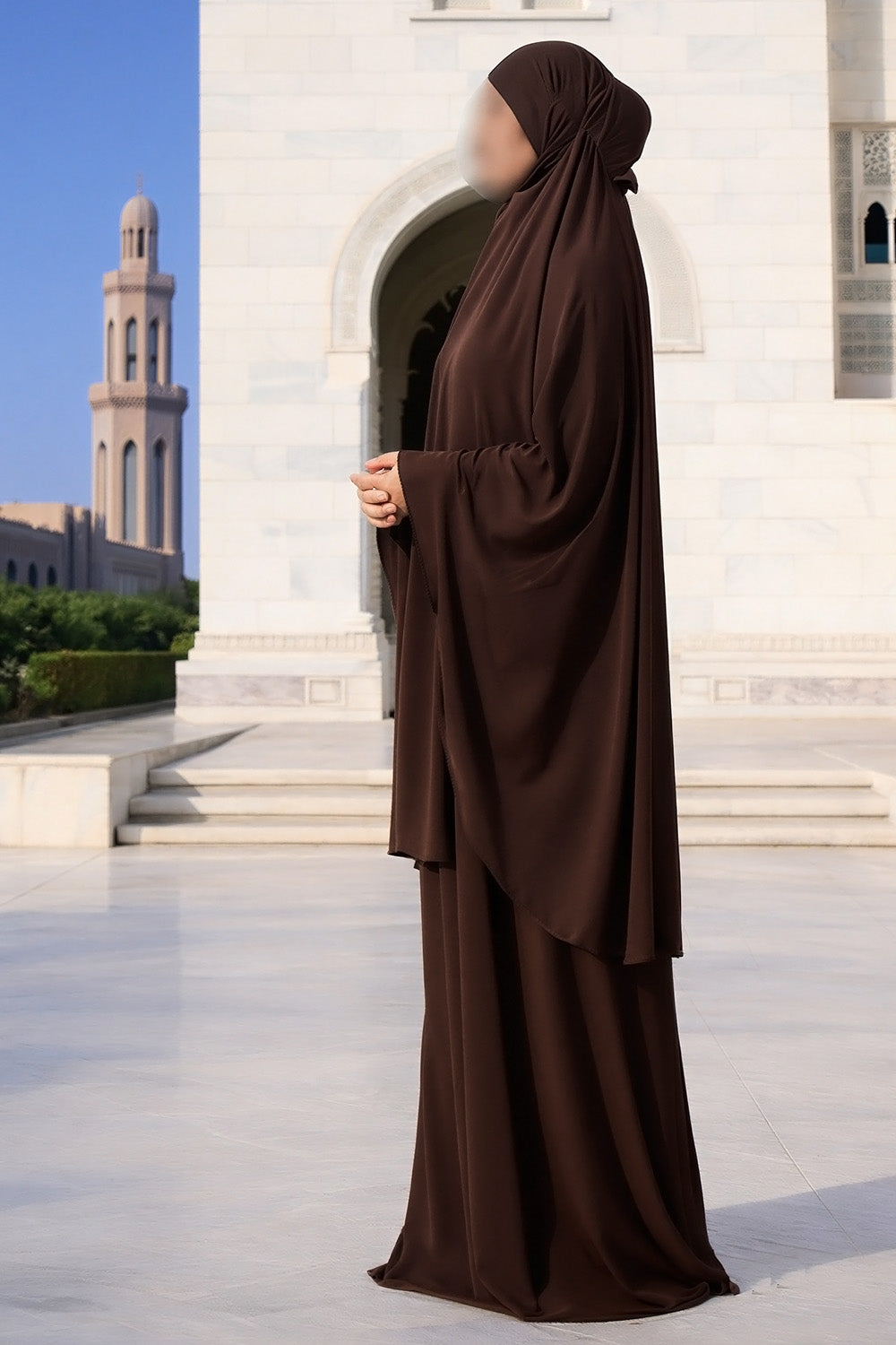 SB Jersey Prayer set with carrying bag  ES007 in Dark Brown