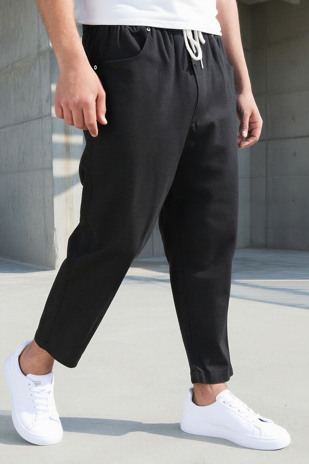 QL Sarouel Jean Stretch Regular Drop in Black