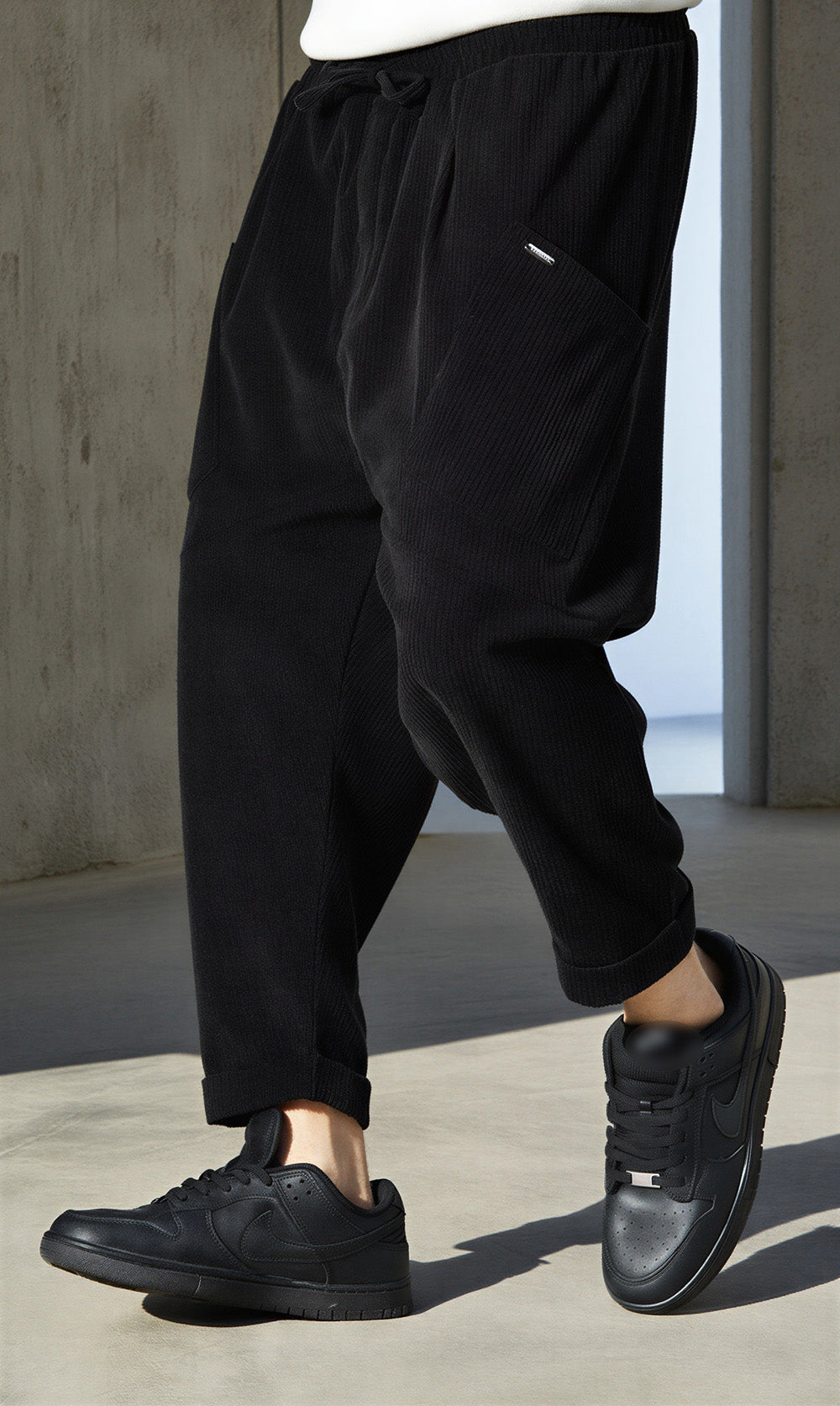 QL Sarouel Design Kadife in het zwart